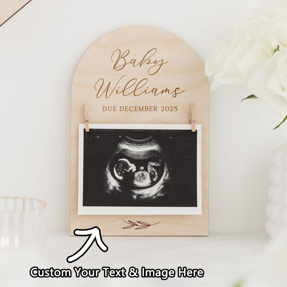Industrial Laser Marker - Personalised Pregnancy Announcement Sign | Wooden