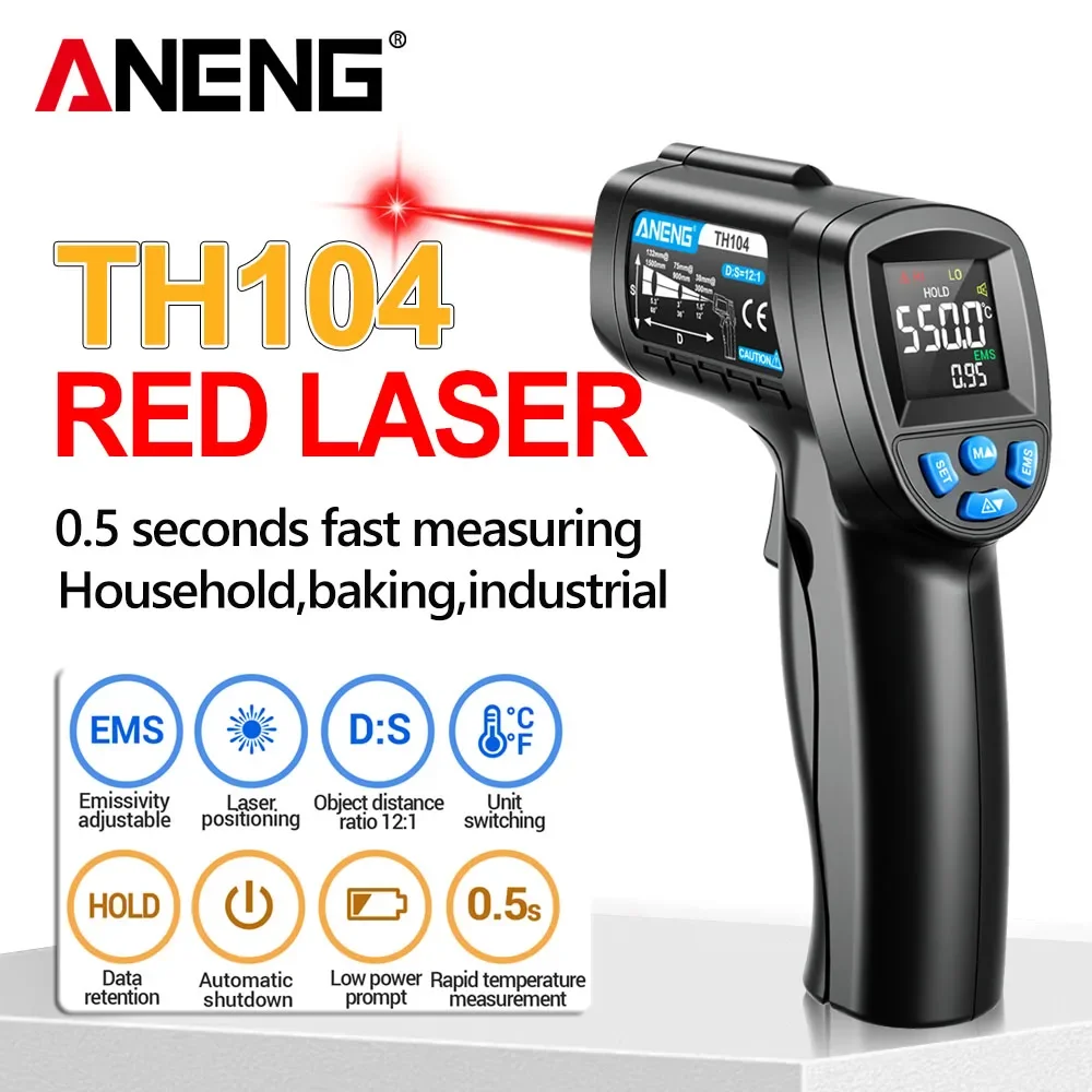 Industrial Infrared Laser - ANENG TH104 Infrared Handheld Temperature Gun