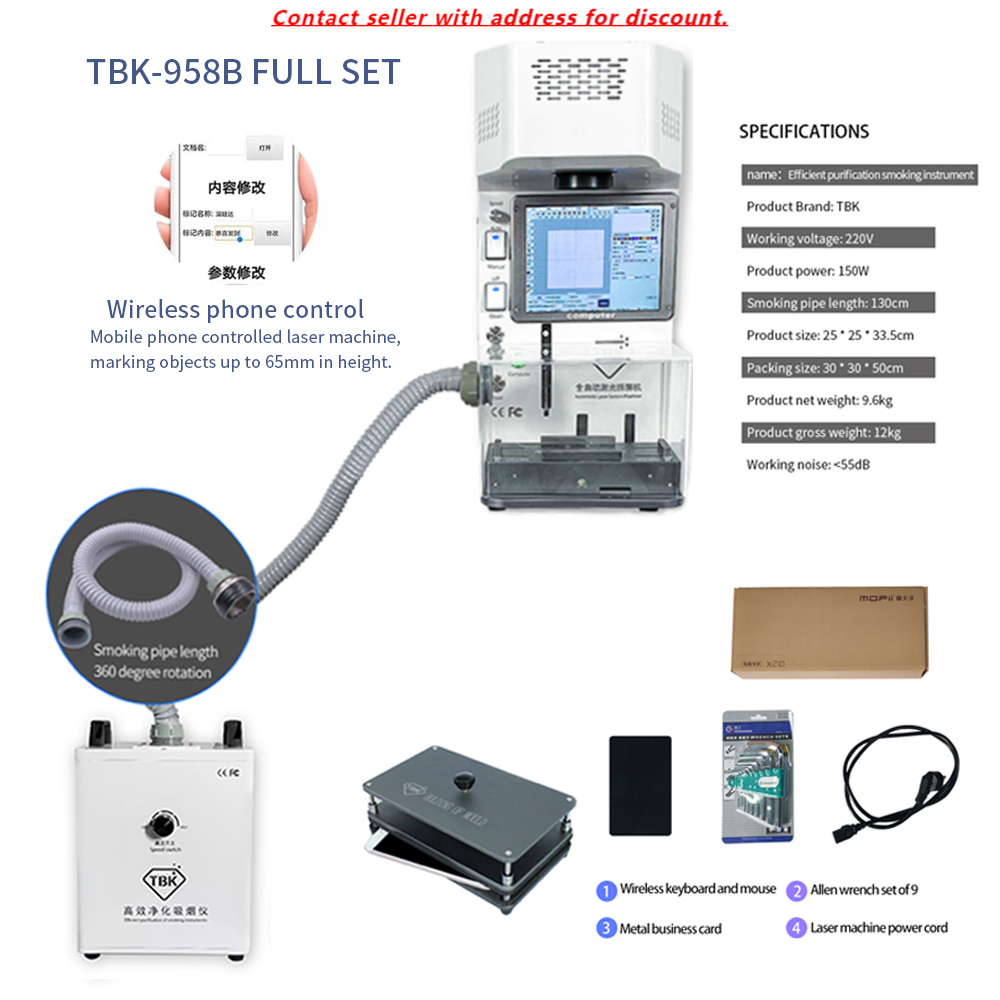 TBK 958B Full Set Laser Back G - Fume Extractor Laser review and price