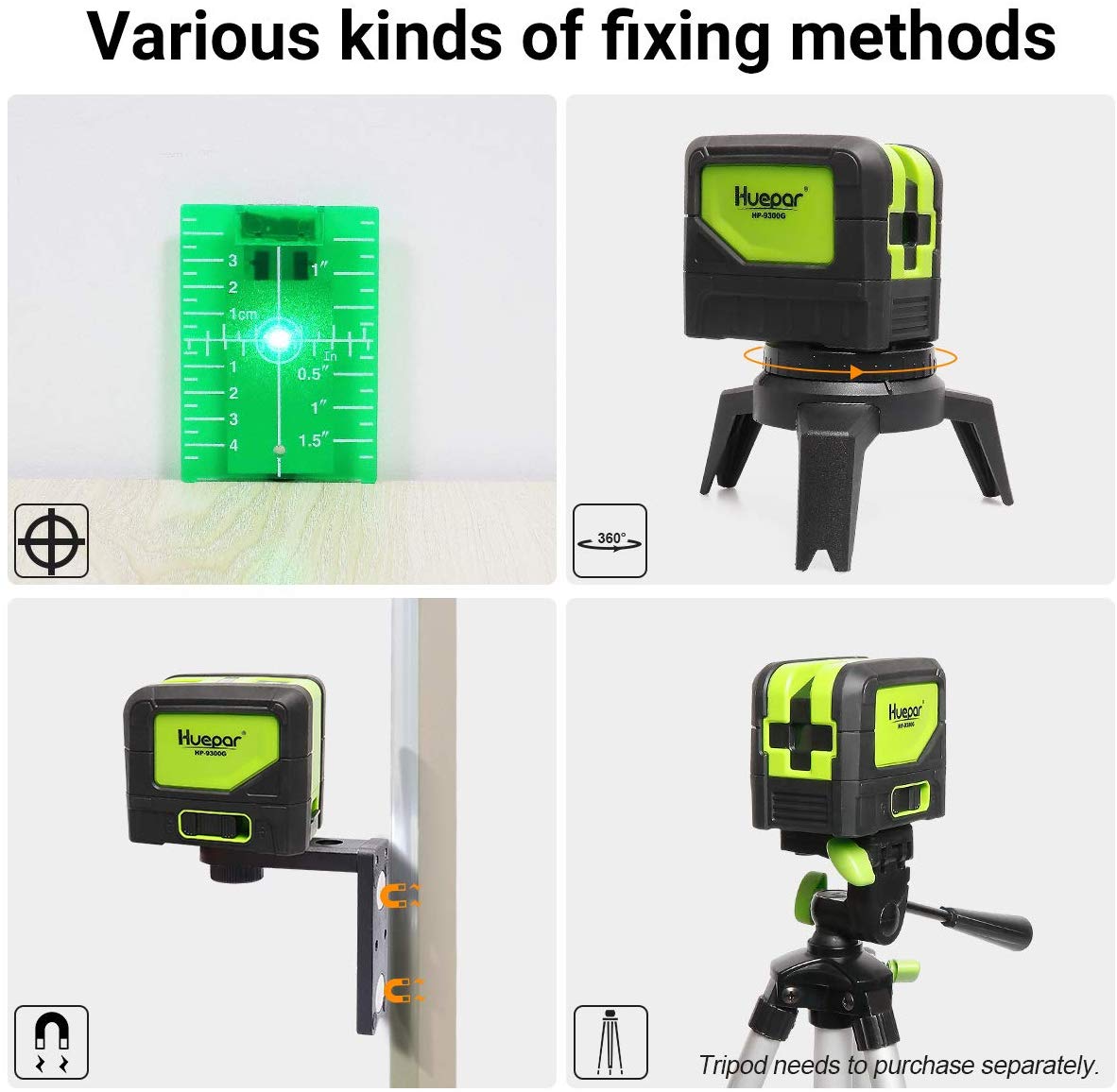 Huepar 9300G 3 Point Laser Sel - Industrial Laser Measurement review and price