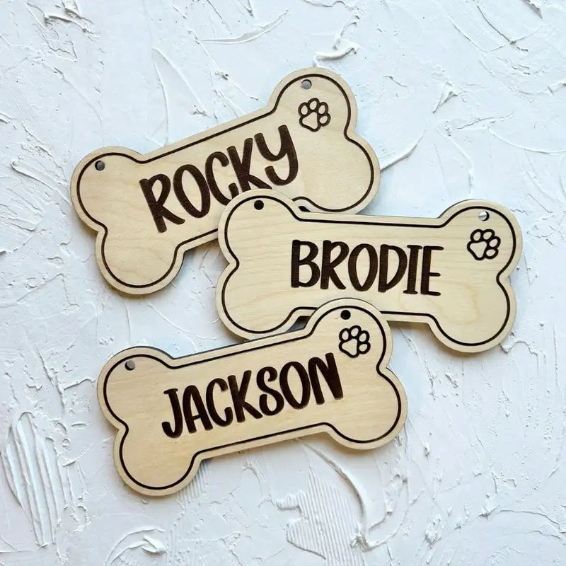 5PCS Custom Wooden Dog Tag - P - Industrial Laser Marker review and price